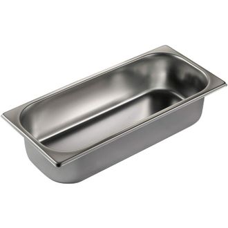 Lacor 66178 - Vaschetta, Contenitore, Vassoio in Acciaio Inox 18/10, gelatiera, conserva Gelato, Bordi sagomati, impilabile, Lavabile in lavastoviglie, 360