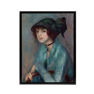 Artery8 The Brunette Woman Portrait Glackens Framed Canvas Wall Art Print | Size: W24 x H32