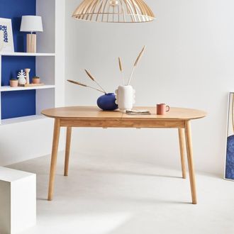 Sweeek 6 To 8-seater Extendable Oval Dining Table in Light Brown