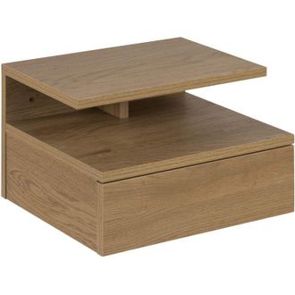 Hellin Ac Design Furniture Fia Comodino per Montaggio a Parete Effetto Quercia con 1 Cassetto e Vano a Giorno Mobili per Camera da letto Armadietto h: 22,5