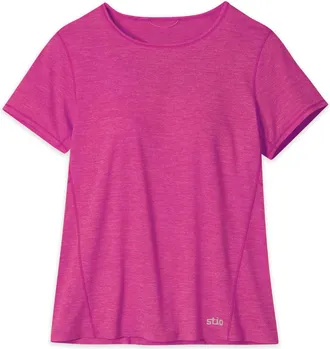 Stio | Womens Lucent Tee Shirt Short Sleeve, Size Extra Small in Bold Bloom Heather