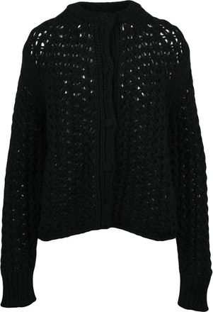 Jil Sander Cardigan Intrecciato - Dames - Vesten - Zwart - M - Wol - Truien & Vesten