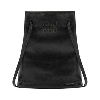 Miu Miu Tote Bags, female, Brown, Size: ONE SIZE Nappa Leather Pouch
