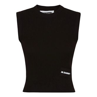 Jil Sander Sleeveless Tops, female, Brown, 2XS, Brown Topwear for Women Ss25