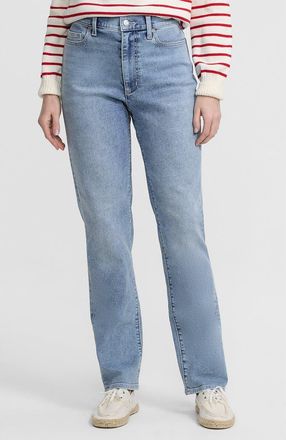 Lands End Recover High Rise Straight Leg Blue Jeans in Lake Blue Wash at Nordstrom, Size 12 X 34