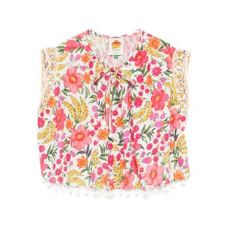 Farm Rio Shirts White, Pink