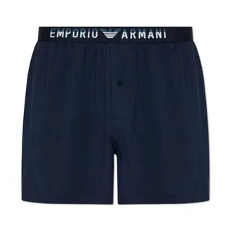 Emporio Armani Bottoms, male, Blue, Size: XL Soft modal boxers