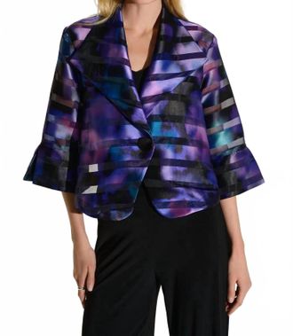 Joseph Ribkoff Abstract Print Swing Style Jacket In Black/multi