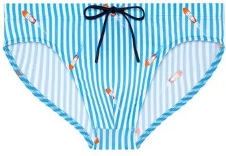 HOM Viareggio Swim Mini Briefs in Blue And White Stripes at Nordstrom, Size Xx-Large