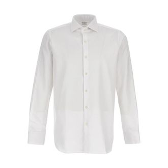 Bagutta Valter Shirt - Heren - Casual Overhemden - Wit - L - Katoen - Overhemden
