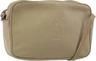 Saint Laurent Pre-owned Leren Crossbodytas - Dames - Vintage Schoudertas - Beige - ONE Size - Leer - Vintage