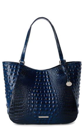 Brahmin Aliza Croc Embossed Leather Tote in Anchor at Nordstrom