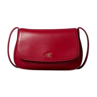 Calvin Klein Cross Body Bags, female, Red, Size: ONE SIZE Monogram Flap Camera Bag