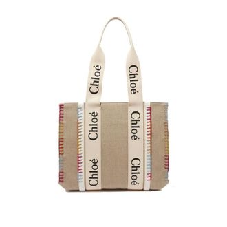 Chlo&eacute; Beige Linen Tote Bag
