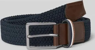 Bugatti G&uuml;rtel in Flecht-Optik mit Dornschlie&szlig;e in Dunkelblau, Gr&ouml;&szlig;e 100