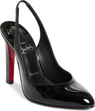 Christian Louboutin Fannylove Slingback Pump in Black/Black at Nordstrom, Size 11.5Us