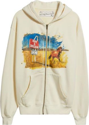 One Of These Days Motel Cotton Zip Hoodie in Bone at Nordstrom, Size Xx-Large