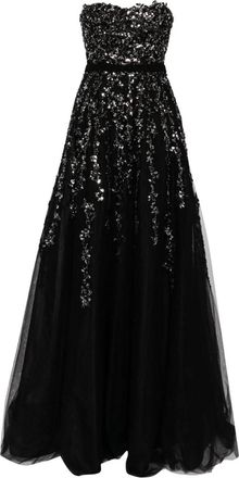 Saiid Kobeisy Tulle Stapless Dress With A Dotted Beading