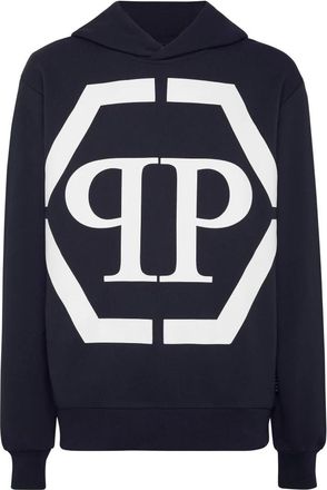 Philipp Plein Hoodie Sweatshirt Hexagon - Heren - Hoodies - Blauw - XL - Katoen - Hoodies & sweatvesten