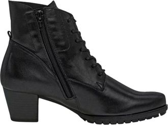 Gabor Enkellaars met Veters - Dames - Laarzen met Hak - Zwart - 37 EU - Leer - Schoenen