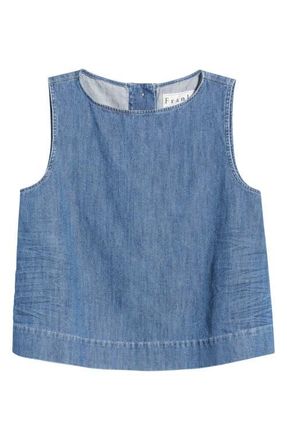 Frank & Eileen Denim Sleeveless Shell in Distressed Indigo Washed Denim at Nordstrom, Size X-Small