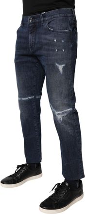 Dolce & Gabbana Blue Cotton Stretch Skinny Men Denim Jeans Elastane Clothing