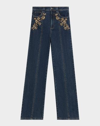 Cinq &agrave; Sept Cami Crystal Ivy Embellished Jeans