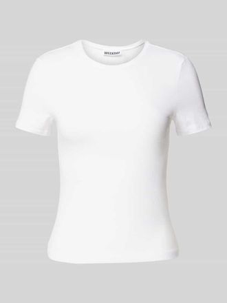 Weekday Slim Fit T-Shirt mit Rundhalsausschnitt in Weiss, Gr&ouml;&szlig;e XS