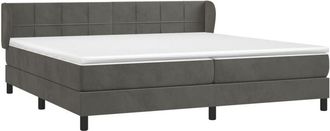 vidaXL Cama Box Spring Con Colch&oacute;n Terciopelo Gris Oscuro 200x200 Cm Vidaxl