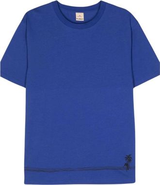 Peuterey Palm Reg T-Shirt - Heren - T-shirts - Blauw - S - Katoen - Tops