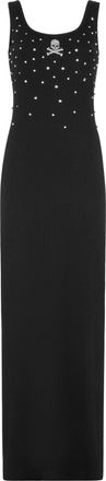 Philipp Plein Jersey Rib Long Dress Stones