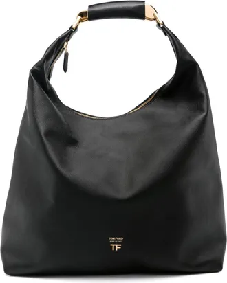 Tom Ford large Bianca leather shoulder bag - women - Polyamide/Bos Taurus/Polyurethane/Aluminium/Brass - One Size - Black