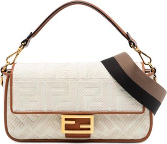 Fendi Pre-owned Fendi Zucca Embroidered Canvas Baguette Satchel Ladies FPN0NN3MJ2W56Y07