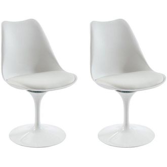 Vente-Unique Vente-unique - Sedia in Polipropilene e Metallo Bianco - Lotto di 2 - xafy