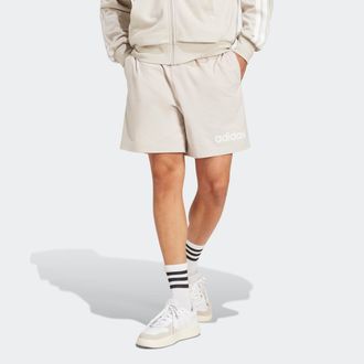 adidas Shorts ADIDAS SPORTSWEAR ESSENTIALS LINEAR SINGLE JERSEY, Herren, Gr. XXL, N-Gr, grau (wonder alumina, wei&szlig;, normal, gr.), Obermaterial: 74% Baumwolle