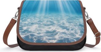 Generic Deep Ocean Water Photograph Small Womens Crossbody Bags Shoulder Handbag with Adjustable Strap for Travel