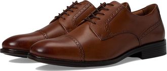 Johnston & Murphy Reeve Cap Toe Mens Lace Up Wing Tip Shoes Brown : 11.5 W (EE), Full Grain leather