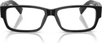 Prada 57mm Rectangular Optical Glasses in Black at Nordstrom
