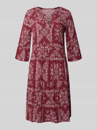 Christian Berg Relaxed Fit Minikleid aus reiner Viskose in Bordeaux, Gr&ouml;&szlig;e 34