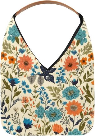 Generic Colorful Flowers Reusable Lightweight Grocery Bags - Foldable Into Compact Pouch, Washable & Sturdy, Multipurpose for Shopping and Travel