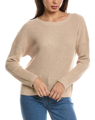 Fort&eacute; Cashmere Thermal Sequin Sweater