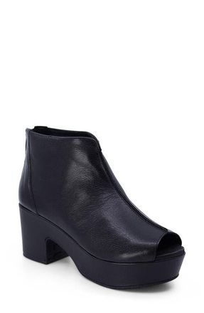 Chocolat Blu Gion Peep Toe Platform Bootie in Black Leather at Nordstrom, Size 6.5