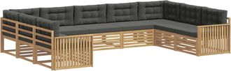 vidaXL Set Di Divani Da Esterno 9 Pz Bianco E Antracite Vidaxl
