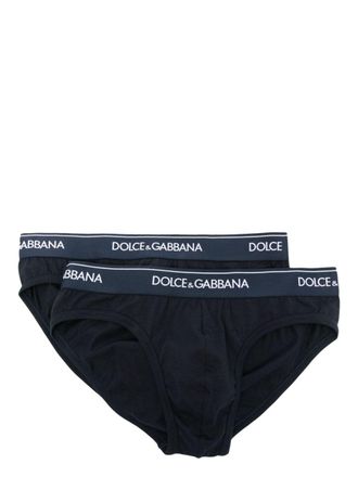 Dolce & Gabbana Two-Pack Of Stretch Cotton Mid-Rise Briefs