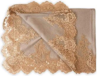 Janavi India lace-trim scarf - Gold