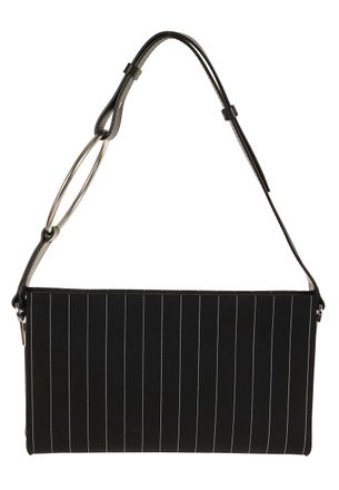 Dondup Pinstriped Virgin Wool-Blend Ring Accent Clutch