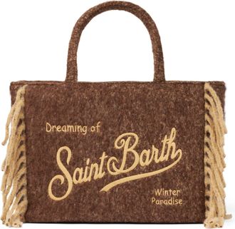 MC2 Saint Barth Vanity Blanket Brown Shoulder Bag With Fringes