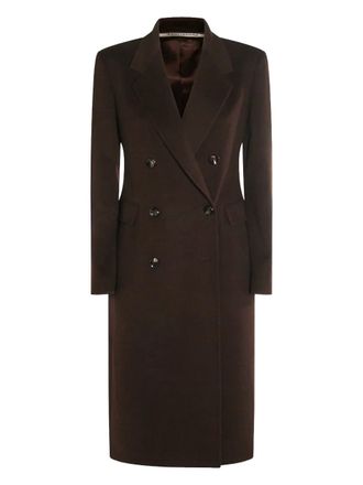 Tagliatore double-breasted wool-cashmere blend coat - women - Virgin Wool/Cashmere - 42 - Brown