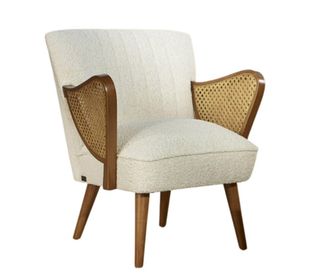 Robin des Bois Sill&oacute;n de hevea y tela boucl&eacute; blanco