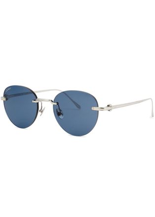 Cartier Cartier Pasha De Cartier Titanium Sunglasses, Sunglasses, Silver-tone